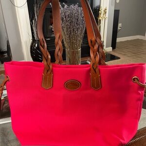 Bright pink in like new condtion Dooney and Bourke tote bag.